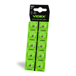 Alkaline battery VIDEX AG1/LR621 BLISTER CARD 10pcs