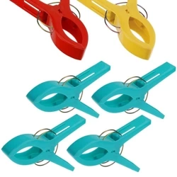 Strandtuchklammern Handtuchklammern Clips Klammern für Sonnenliegen und Strandtücher 4 Stk.