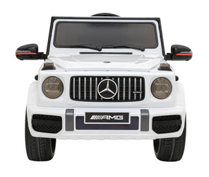 Mercedes AMG G63 dla dzieci Biały + Pilot + MP3 LED + Wolny Start + EVA + Pasy