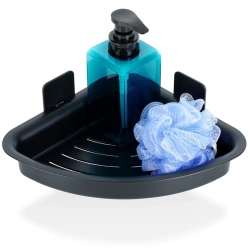 Shower Shelf Black Corner Adhesive 28x22x8 cm
