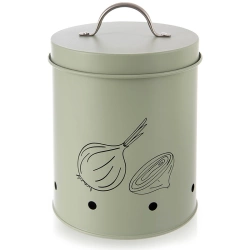 Aufbewahrungsbox für Obst und Gemüse aus Metall Grün GREENISH 2.4 l | Aufbewahrungsbehälter, Frischhaltedose, Gemüsebox, Kartoffel, Zwiebel