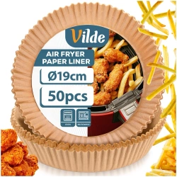 Einsatz für Heißluftfritteuse Ölfrei aus Papier Runder 19 cm 50 Stk. | Air Fryer, Fritteusen-Einlagen Einweg-Backpapier Einwegpapier