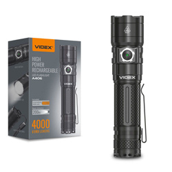 LED Portable Flashlight VIDEX VLF-A406 4000Lm 6500K