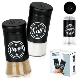 Salt and Pepper Shakers Glass Black 2 pcs