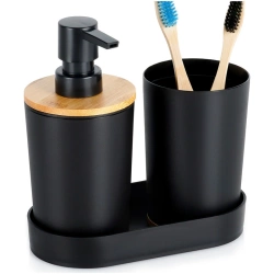 Bathroom Accessory Set Black 3 pcs