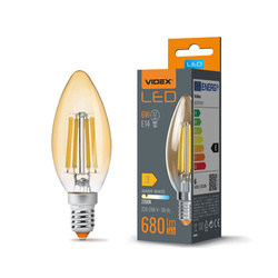 Żarówka LED E14 C35 6W ciepła biała amber