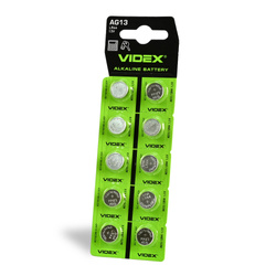 Alkaline battery VIDEX AG13/LR44 BLISTER CARD 10pcs