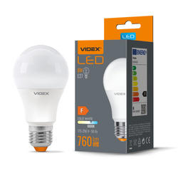 Żarówka LED E27 A60 8W = 57W 760lm 6000K Zimna Biel 240° Videx