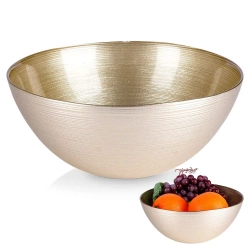 Schüssel Glasschüssel Salatschüssel Schale für Salate aus Glas Gold rund 21 cm 1,7 L