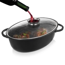 Roasting Tin Granite with Lid Oval GRANDE 8 l, 45x27.5 cm