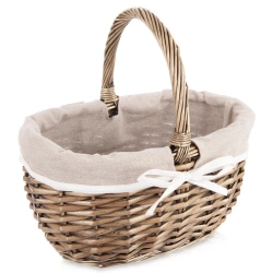 Picknickkorb aus Weide 32.5x24x32 cm | Picknick, für Camping, Strand, Wandern, Weidenkorb, Bügelkorb