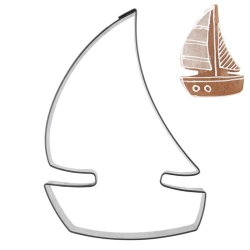 Ausstechform Keksausstecher Ausstecher für Kekse Lebkuchen aus Edelstahl Segelboot 8,5 cm