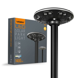 Lampa parkowa VIDEX LED solarna IP54 z czujnikiem ruchu 1400lm LiFePO4