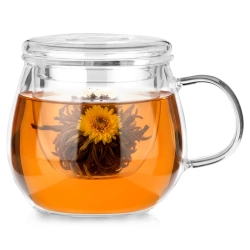 Kubek z zaparzaczem i pokrywką szklany 400 ml