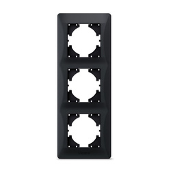 Ramka 3-krotna pionowa czarna grafitowa BINERA