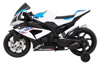 Motor BMW HP4 na akumulator dla dzieci Biały + Pomocnicze kółka + Wolny Start + EVA + MP3 LED