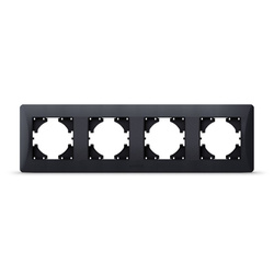 Frame 4 gang horizontal black graphite VIDEX BINERA