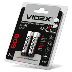 Rechargeable battery Ni-MH VIDEX HR6/AA 600mAh Double Blister Pack (2pcs)