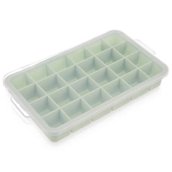 Ice Cube Tray with Lid Silicone Green 22.5x13x3 cm