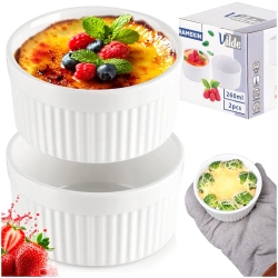 Miseczki do zapiekania porcelanowe białe 260 ml 2 szt.