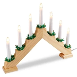Świecznik adwentowy drewniany na 7 świeczek 41,5x29 cm
