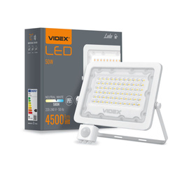 Naświetlacz Videx LED 50W 4500lm neutralna biel 5000K czujnik ruchu IP65