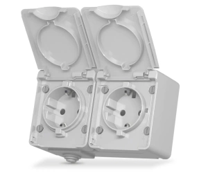 Surface-mounted single Schuko socket IP20 white VIDEX BINERA