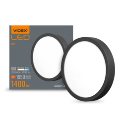 LED Surface Downlight Fixture VIDEX-DOWNLIGHT-LED-DLRS-BLACK-18W-NW