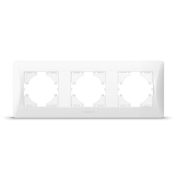 Frame 3 gang horizontal white VIDEX BINERA